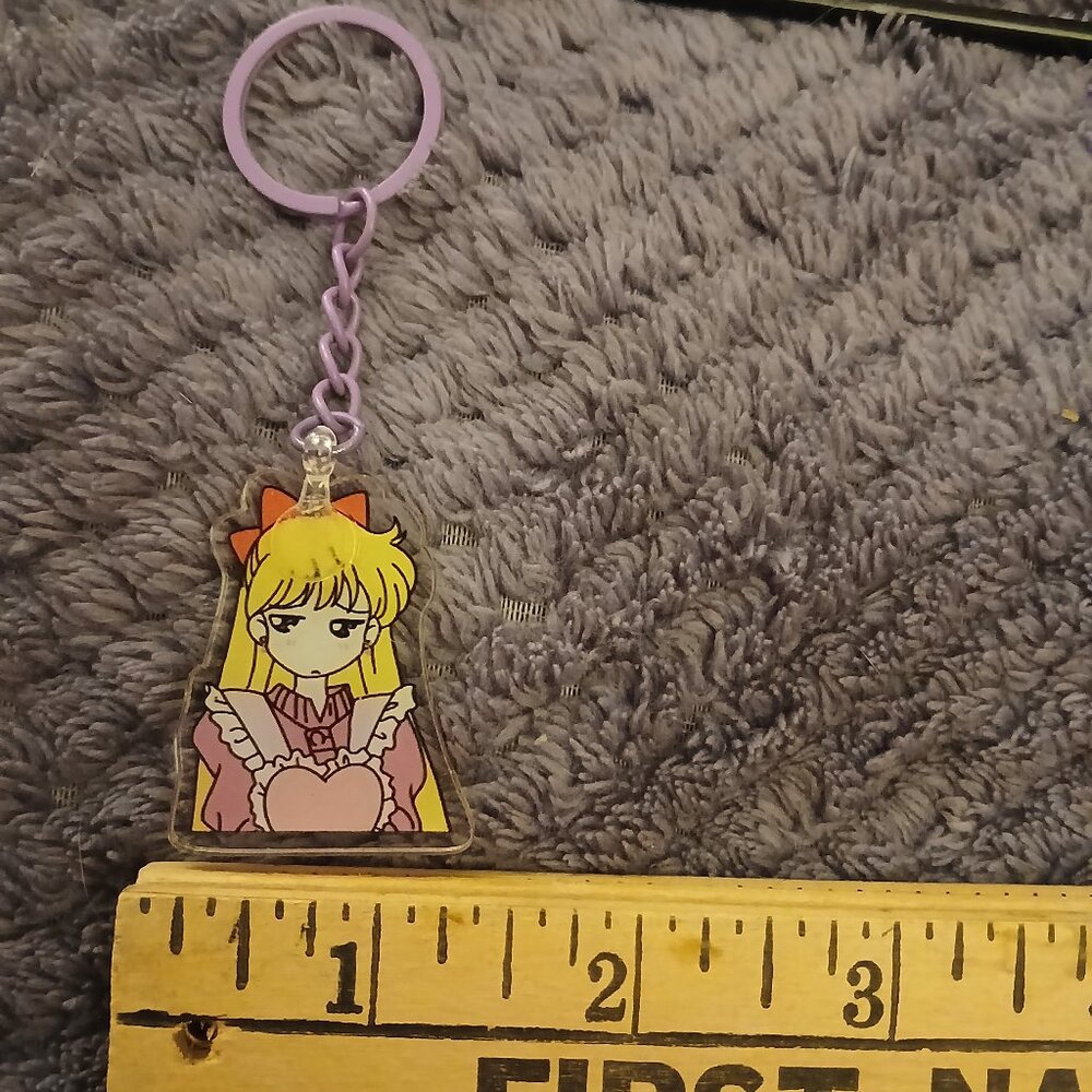 NWOT SailorMoon Sailor Venus Kawaii Anime Cartoon Character Acrylic Keychain #27 - Picture 4 of 5